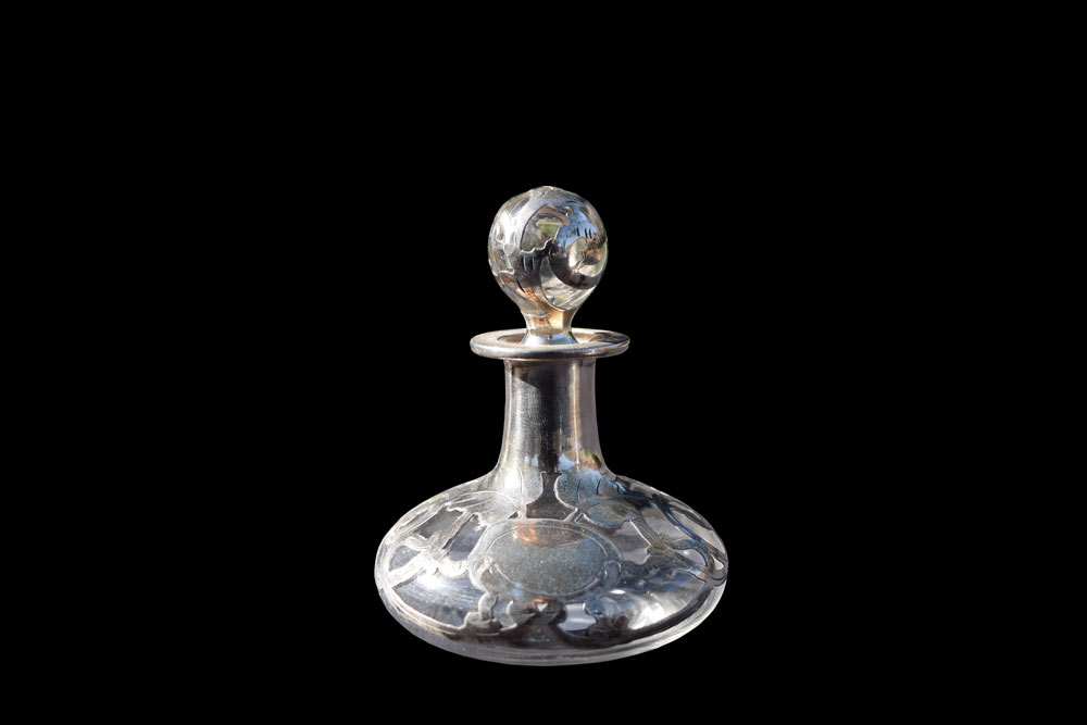 Perfume bottle with sterling overlay - Miscellaneous