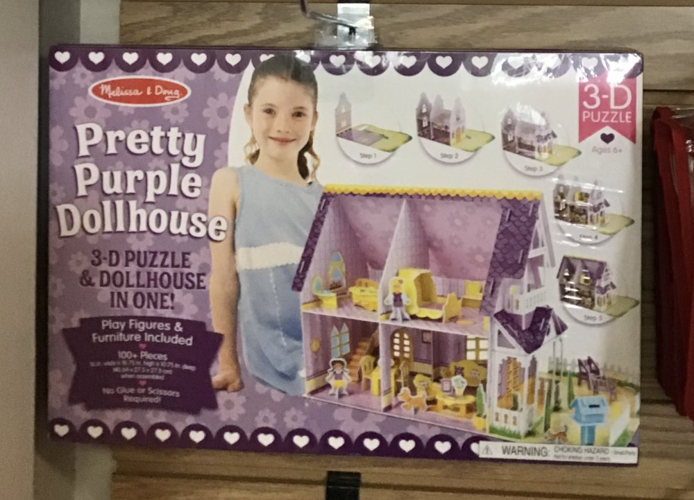 3-D Puzzle. Pretty Purple Playhouse - Toys