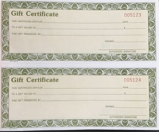 Certificate - Gift Certificates 